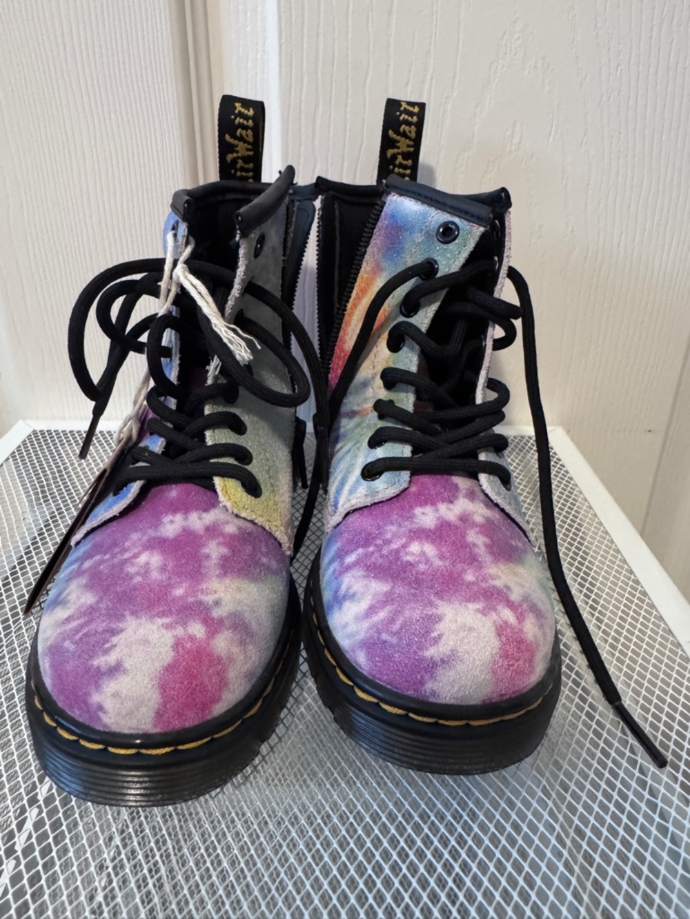 Dr. Martens Kids Tie-Dye Boots - Purple, Pink, Blue Sz 11